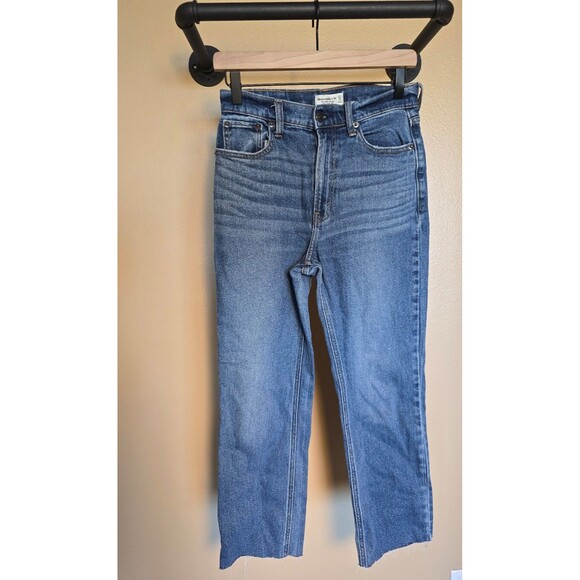 Abercrombie and Fitch ankle straight high rise denim jeans women's size 27 - Picture 1 of 8